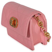 Christian Dior Pink Macrocannage Calfskin Micro Miss Caro Chain Bag Handbag sv