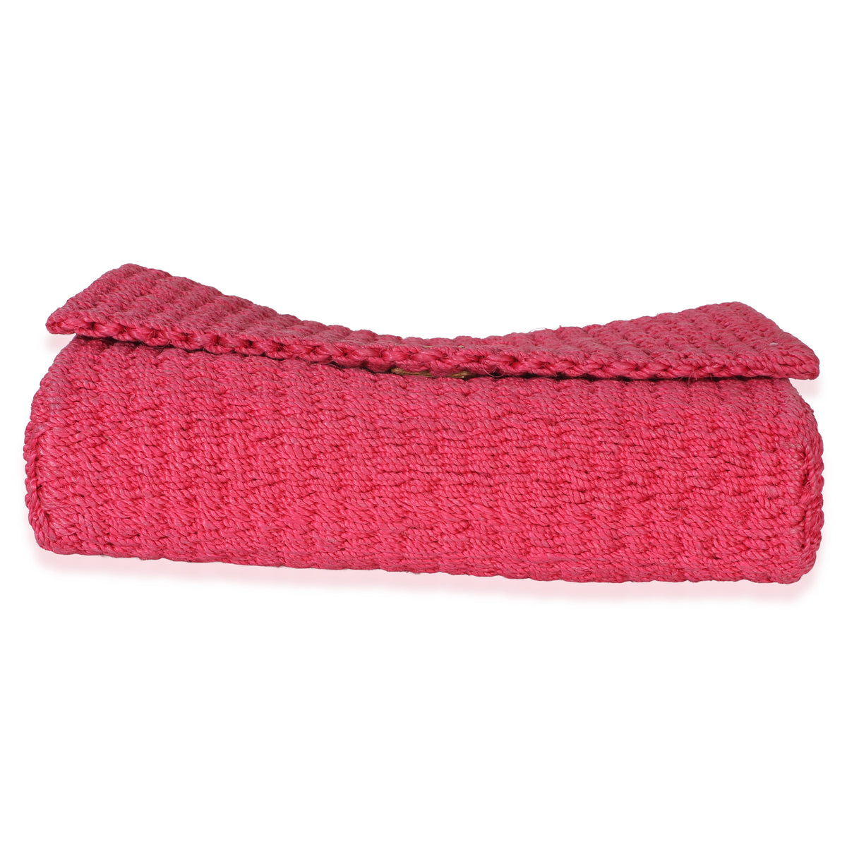 Saint Laurent Pink Raffia Medium Kate Chain Bag Handbag stamp