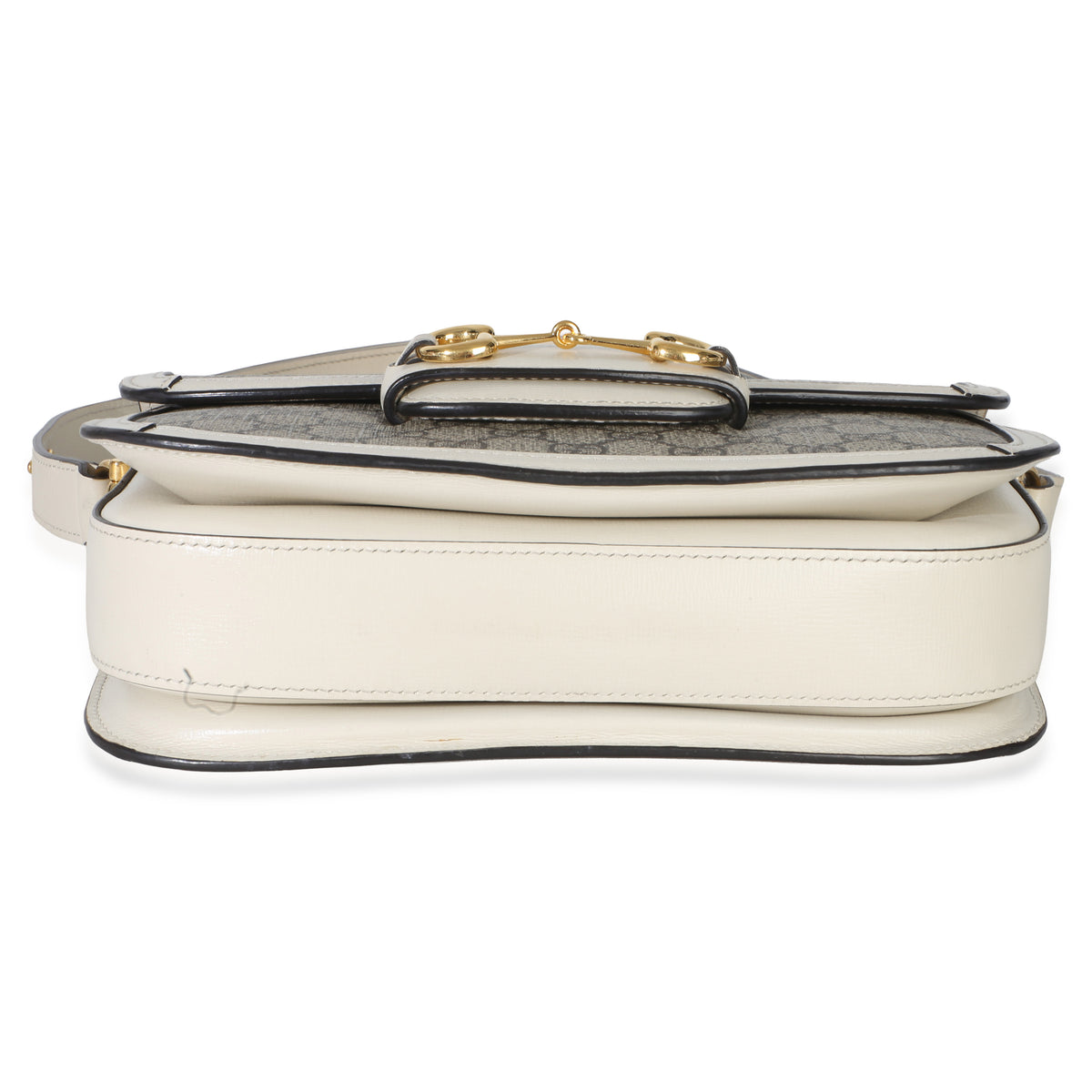 Gucci Mystic White Beige GG Supreme Azalea Calfskin Horsebit 1955 Shoulder Bag Handbag av