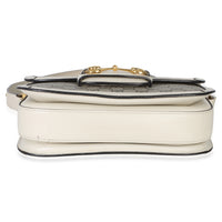 Gucci Mystic White Beige GG Supreme Azalea Calfskin Horsebit 1955 Shoulder Bag Handbag av