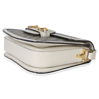 Gucci Mystic White Beige GG Supreme Azalea Calfskin Horsebit 1955 Shoulder Bag Handbag box