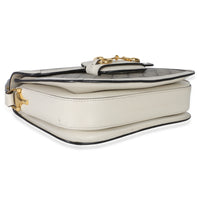 Gucci Mystic White Beige GG Supreme Azalea Calfskin Horsebit 1955 Shoulder Bag Handbag clasp
