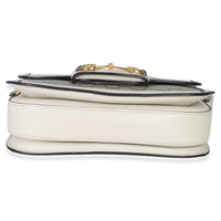 Gucci Mystic White Beige GG Supreme Azalea Calfskin Horsebit 1955 Shoulder Bag Handbag stamp
