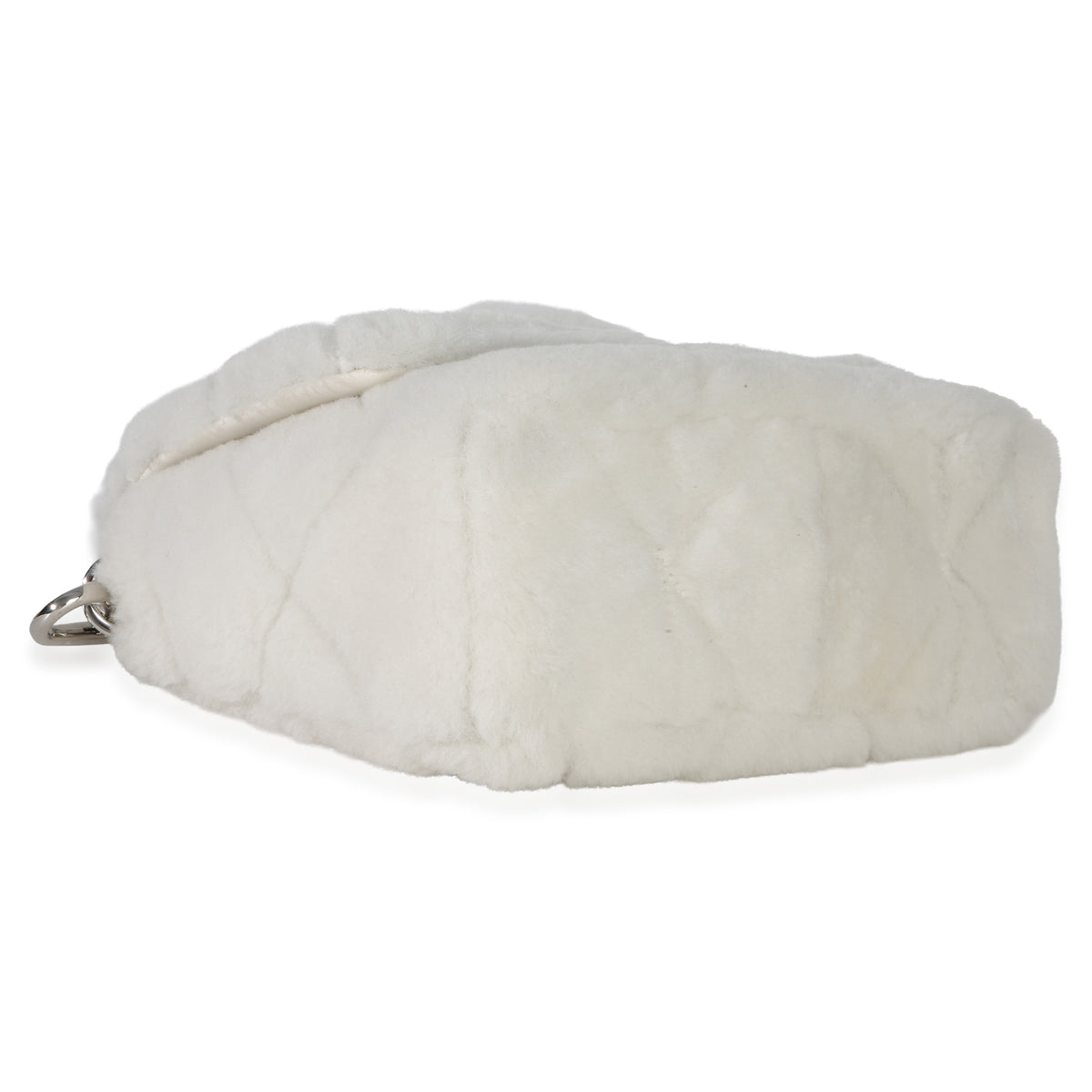 Prada White Shearling Patchwork System Flap Bag Handbag av