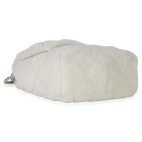 Prada White Shearling Patchwork System Flap Bag Handbag av