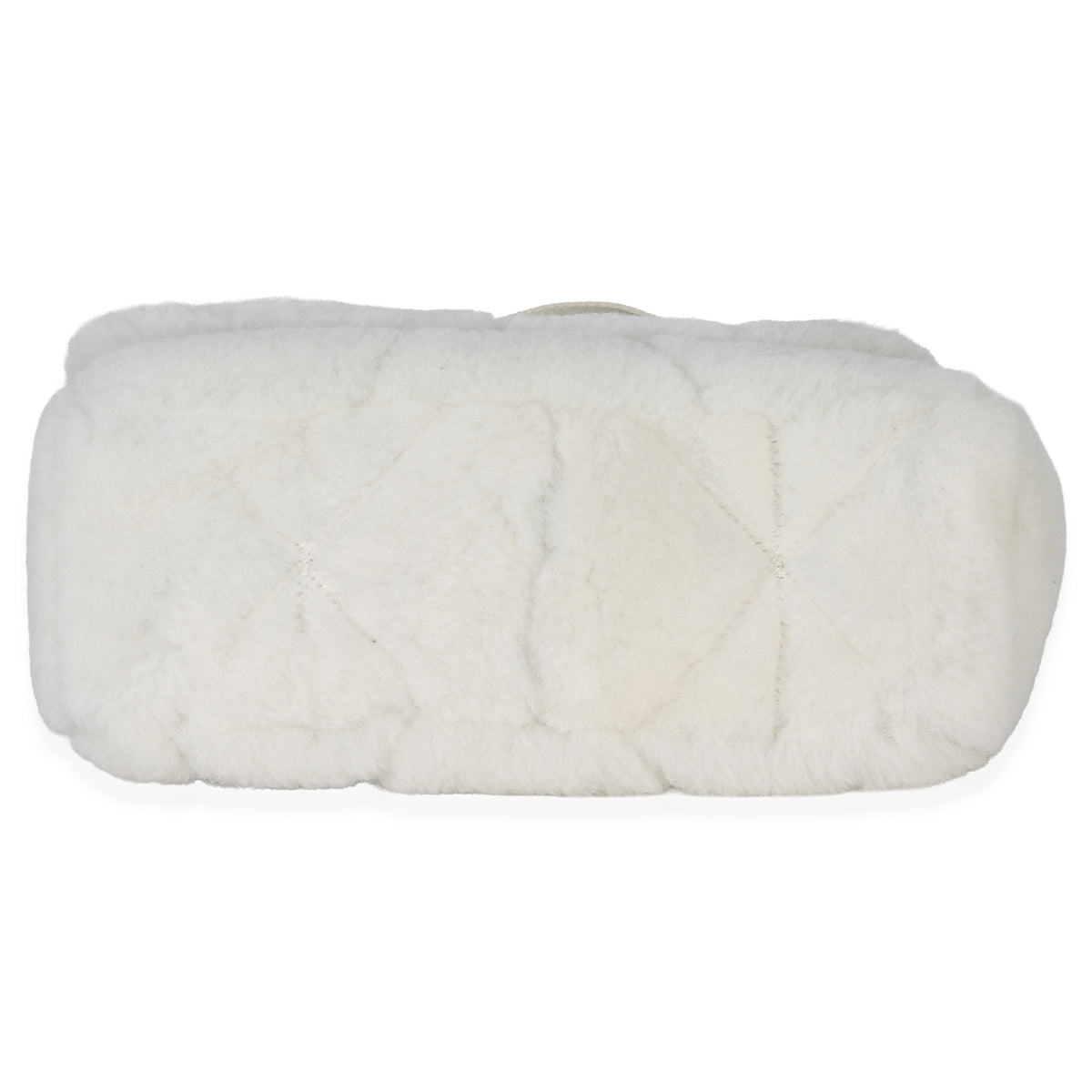 Prada White Shearling Patchwork System Flap Bag Handbag stamp