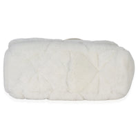 Prada White Shearling Patchwork System Flap Bag Handbag stamp