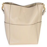 Celine Taupe Soft Grained Calfskin Medium Sangle Bucket Bag Handbag ad1