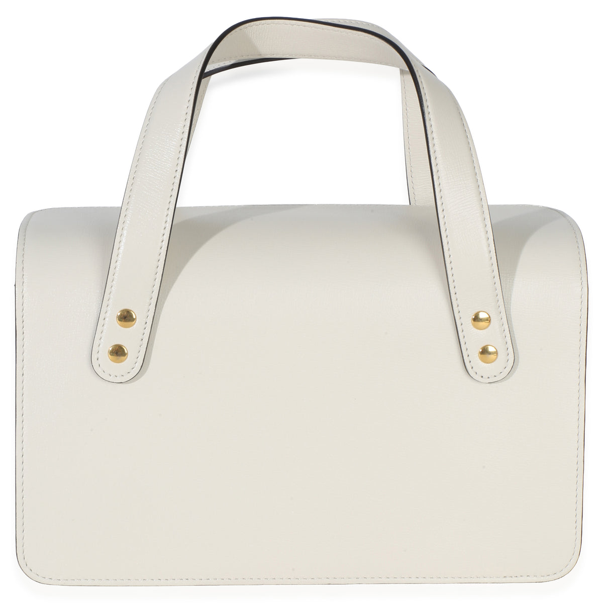 Gucci Mystic White Calfskin Small Horsebit 1955 Foldover Top Handle Bag Handbag bv