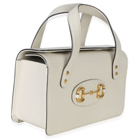 Gucci Mystic White Calfskin Small Horsebit 1955 Foldover Top Handle Bag Handbag pv