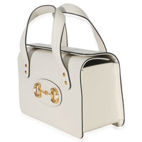 Gucci Mystic White Calfskin Small Horsebit 1955 Foldover Top Handle Bag Handbag sv