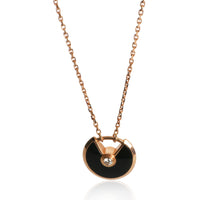 Cartier Rose Gold Diamond Extra Small Model Amulette Necklace fv
