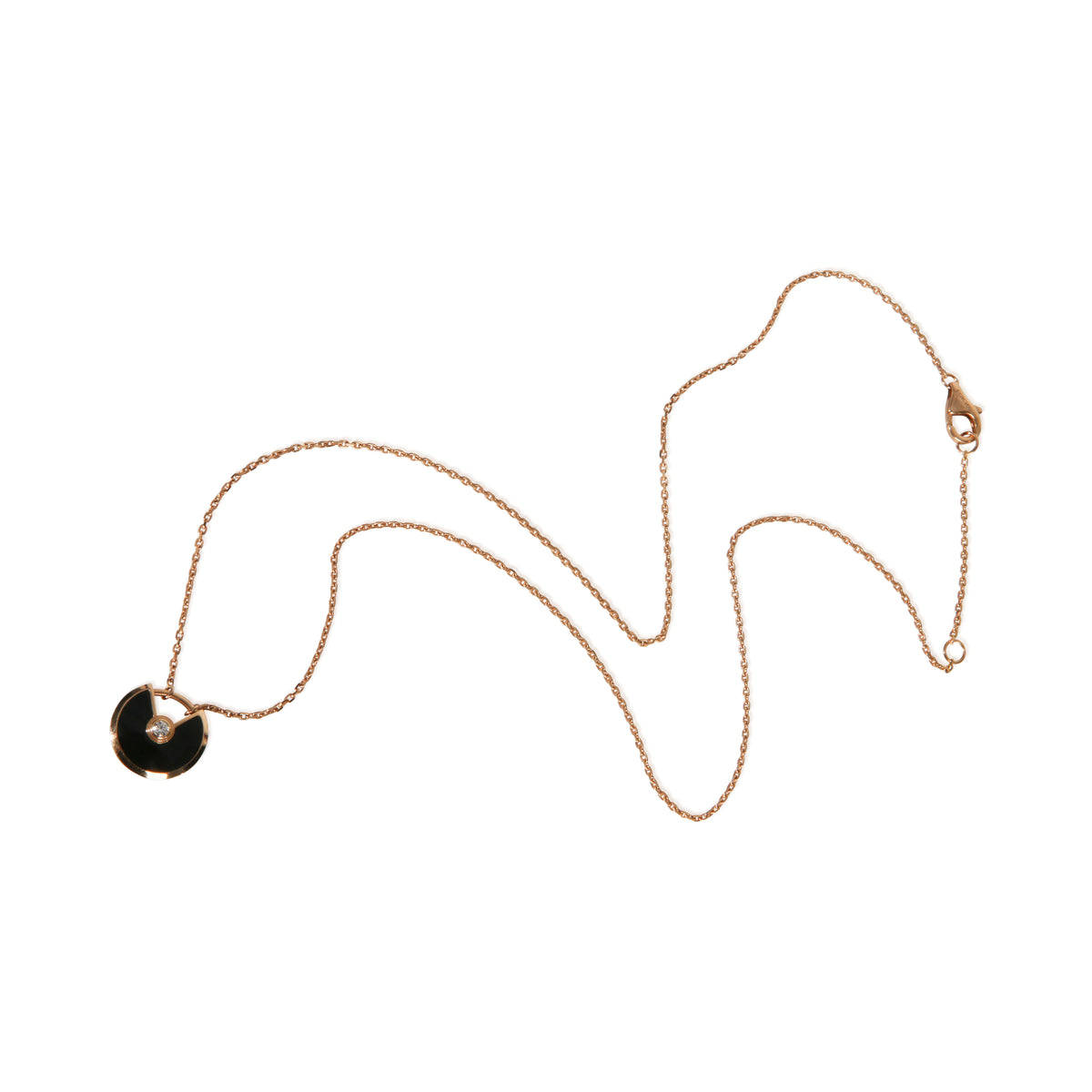 Cartier Rose Gold Diamond Extra Small Model Amulette Necklace pv