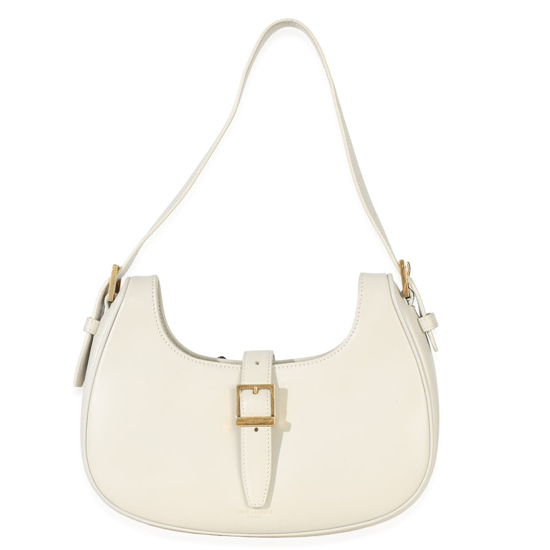 Saint Laurent Cream Smooth Calfskin Le Fermoir Hobo Handbag fv