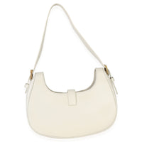 Saint Laurent Cream Smooth Calfskin Le Fermoir Hobo Handbag bv