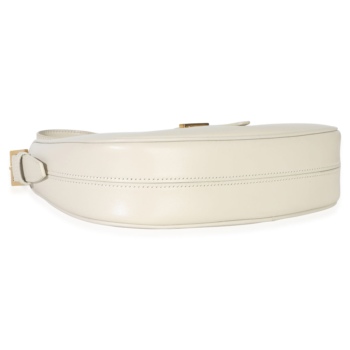 Saint Laurent Cream Smooth Calfskin Le Fermoir Hobo Handbag clasp