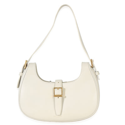 Saint Laurent Cream Smooth Calfskin Le Fermoir Hobo Handbag fv