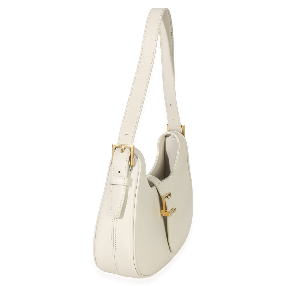 Saint Laurent Cream Smooth Calfskin Le Fermoir Hobo Handbag pv