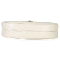 Saint Laurent Cream Smooth Calfskin Le Fermoir Hobo Handbag stamp