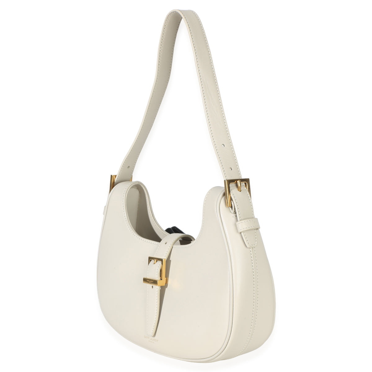 Saint Laurent Cream Smooth Calfskin Le Fermoir Hobo Handbag sv