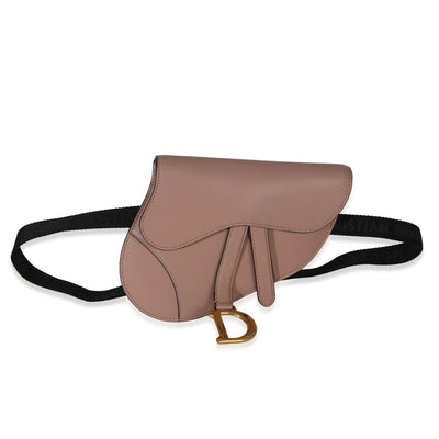 Christian Dior Pink Calfskin Saddle Belt Pouch Handbag fv