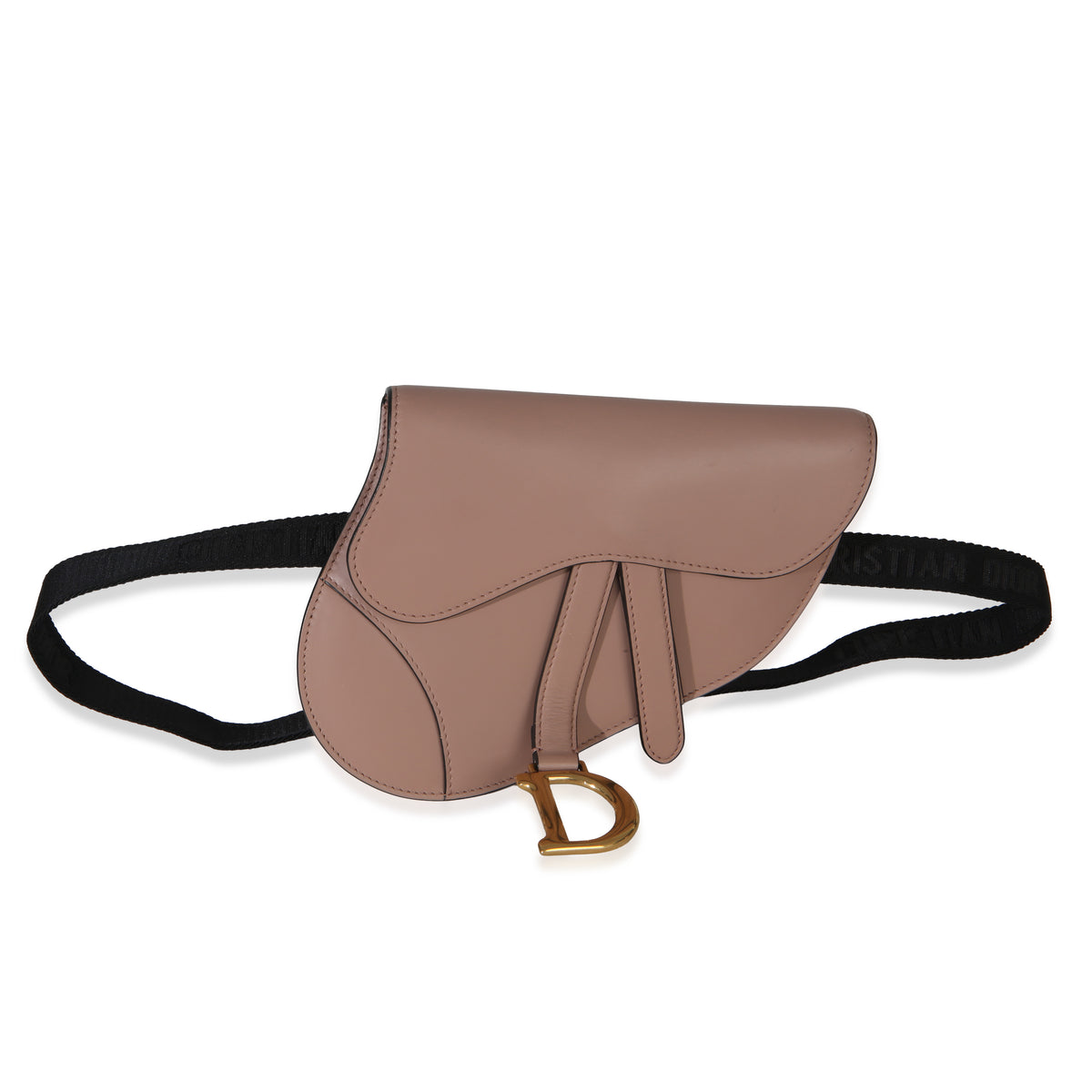 Christian Dior Pink Calfskin Saddle Belt Pouch Handbag fv