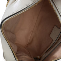 Gucci White Textured Calfskin Small Horsebit 1955 Shoulder Bag Handbag ad1