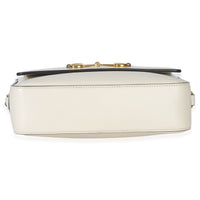 Gucci White Textured Calfskin Small Horsebit 1955 Shoulder Bag Handbag stamp