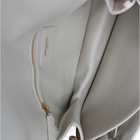 Saint Laurent Cream Smooth Calfskin Le Maillon Satchel Handbag ad1
