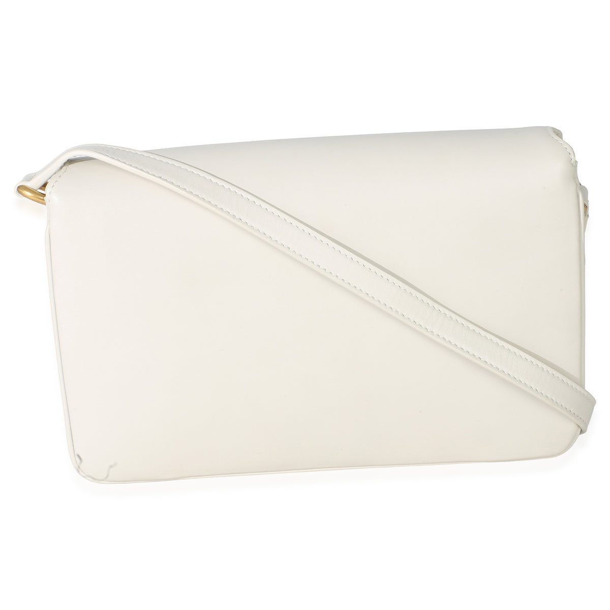 Saint Laurent Cream Smooth Calfskin Le Maillon Satchel Handbag bv