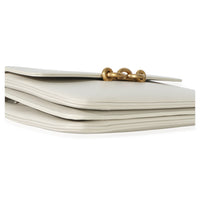 Saint Laurent Cream Smooth Calfskin Le Maillon Satchel Handbag clasp
