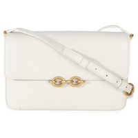 Saint Laurent Cream Smooth Calfskin Le Maillon Satchel Handbag fv