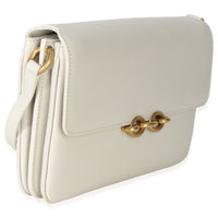 Saint Laurent Cream Smooth Calfskin Le Maillon Satchel Handbag pv