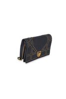 Christian Dior Blue Denim Studded Diorama Wallet On Chain Handbag 3