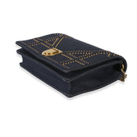 Christian Dior Blue Denim Studded Diorama Wallet On Chain Handbag 6