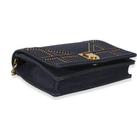Christian Dior Blue Denim Studded Diorama Wallet On Chain Handbag 7