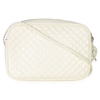 Gucci White Calfskin Web Trapuntata Medium GG Shoulder Bag Handbag bv