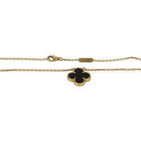 Van Cleef & Arpels Yellow Gold Onyx 1990s Vintage Alhambra Pendant pv