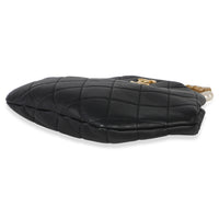 Chanel Black Lambskin Quilted Pearl Crown Clutch Handbag box