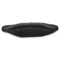 Chanel Black Lambskin Quilted Pearl Crown Clutch Handbag stamp