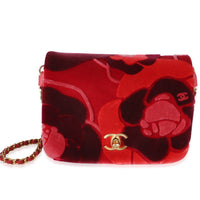 Chanel Pink Multicolor Velvet Paris Cosmopolite Camellia Accordion Flap Bag Handbag id