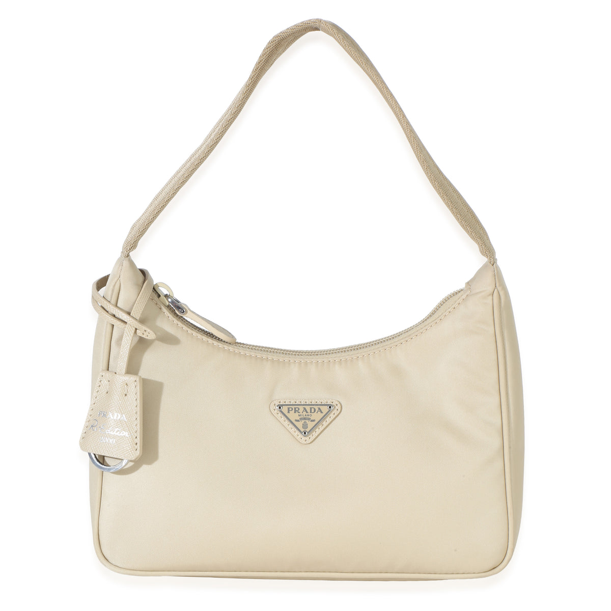 Prada Beige Re Nylon Re Edition 2000 Mini Bag Handbag fv