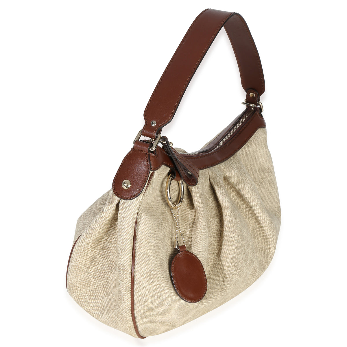 Gucci Beige GG Canvas Medium Sukey Hobo Handbag pv