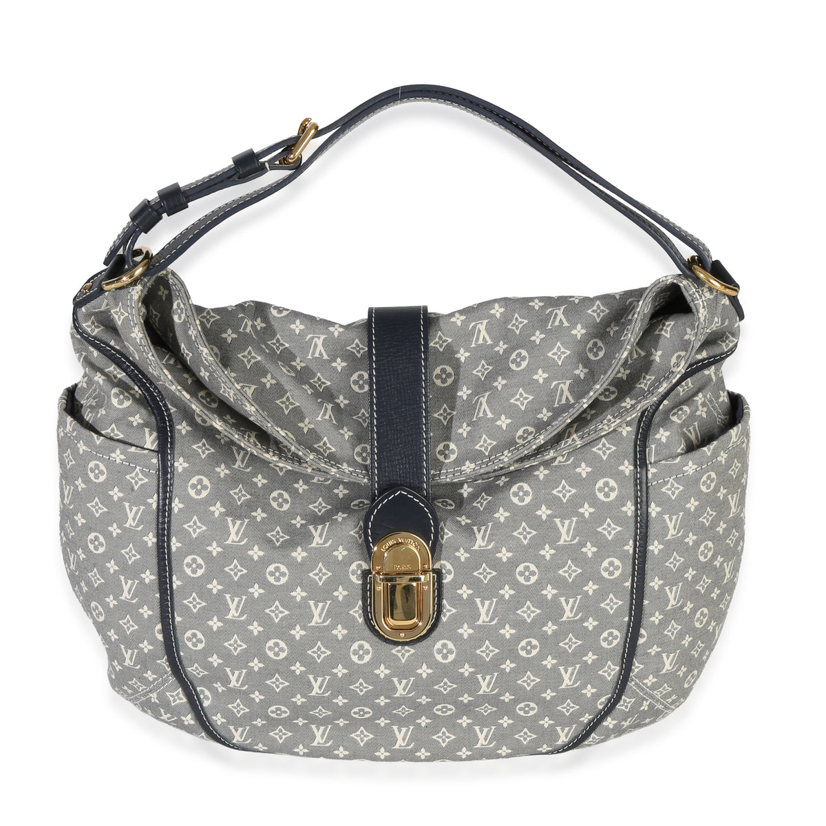 Louis Vuitton Navy Monogram Idylle Canvas Romance Hobo Handbag fv