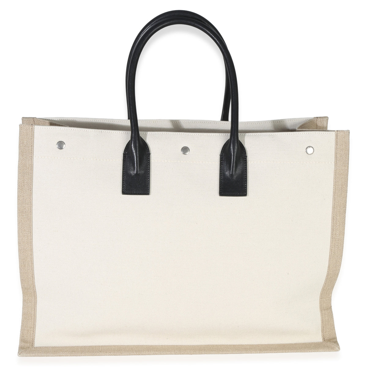 Saint Laurent Beige Linen Rive Gauche Tote Handbag bv