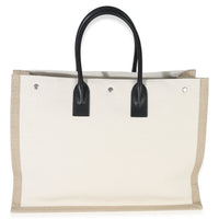 Saint Laurent Beige Linen Rive Gauche Tote Handbag bv