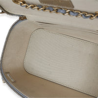Chanel Grey Quilted Lambskin Small Pearl Crush Vanity Case Handbag ad1
