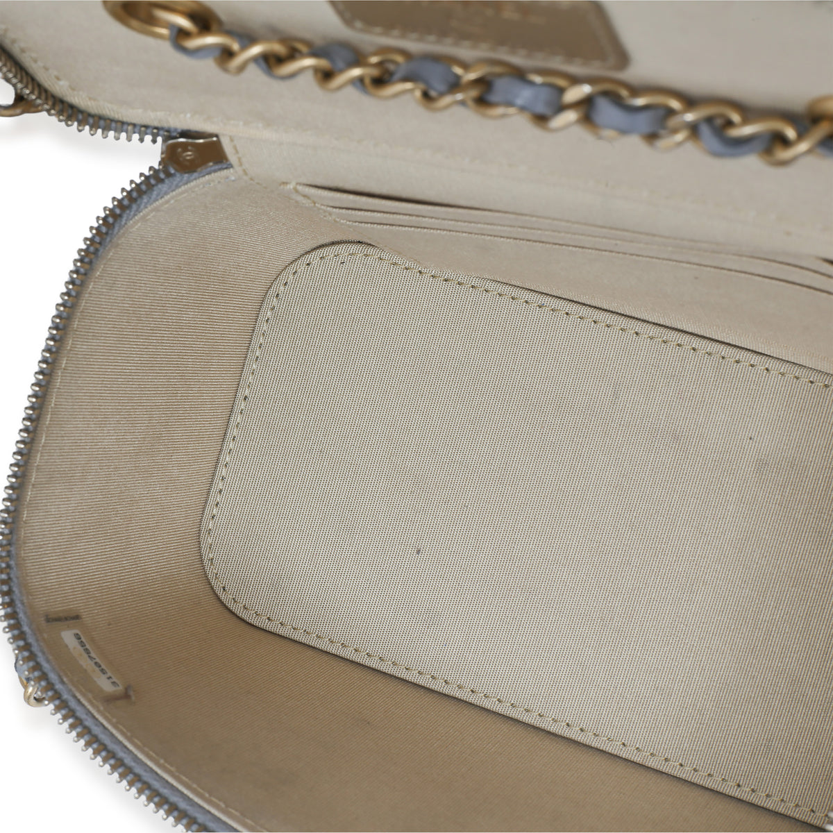 Chanel Grey Quilted Lambskin Small Pearl Crush Vanity Case Handbag ad1