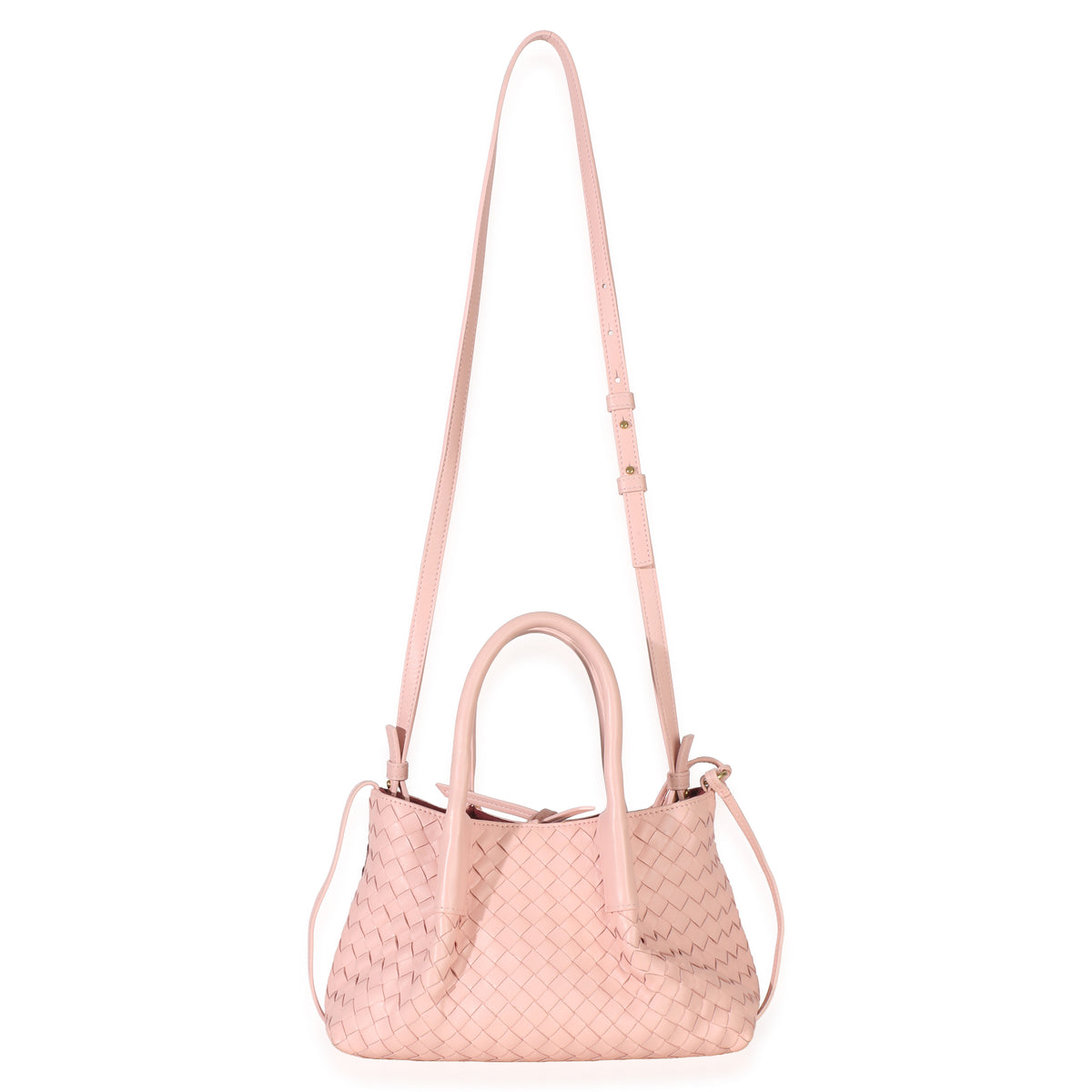 Bottega Veneta Rose Nappa Intrecciato Small Pinacoteca Tote Handbag av