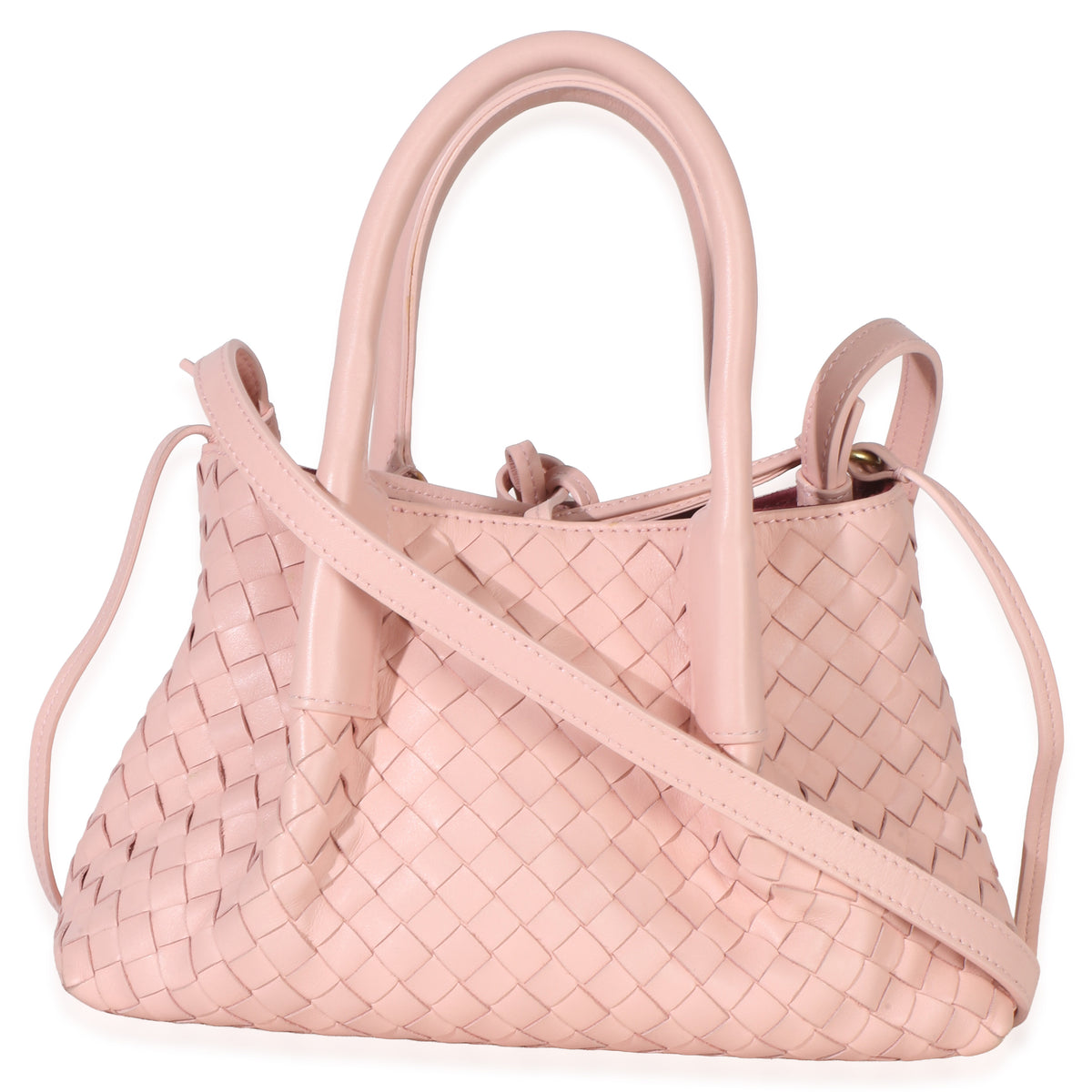 Bottega Veneta Rose Nappa Intrecciato Small Pinacoteca Tote Handbag bv